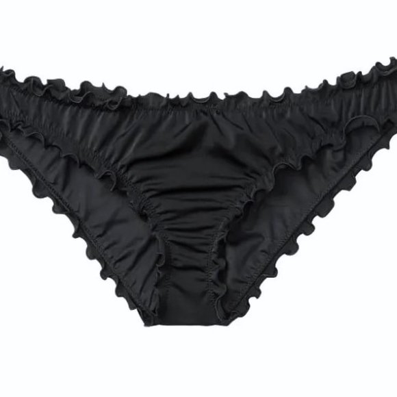 32C/S VICTORIAS SECRET Swim Push-Up Top Bikini Set Ruffle Cheeky Bottom Black - Picture 11 of 11